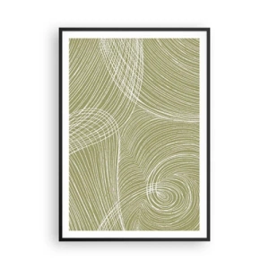 Póster en marco negro - Abstracción intrincada en blanco - 70x100 cm
