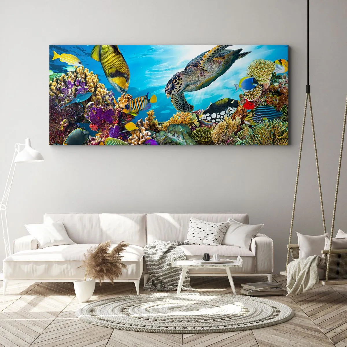Cuadro sobre lienzo - Impresión de Imagen - Paseo del coral - 100x40 cm