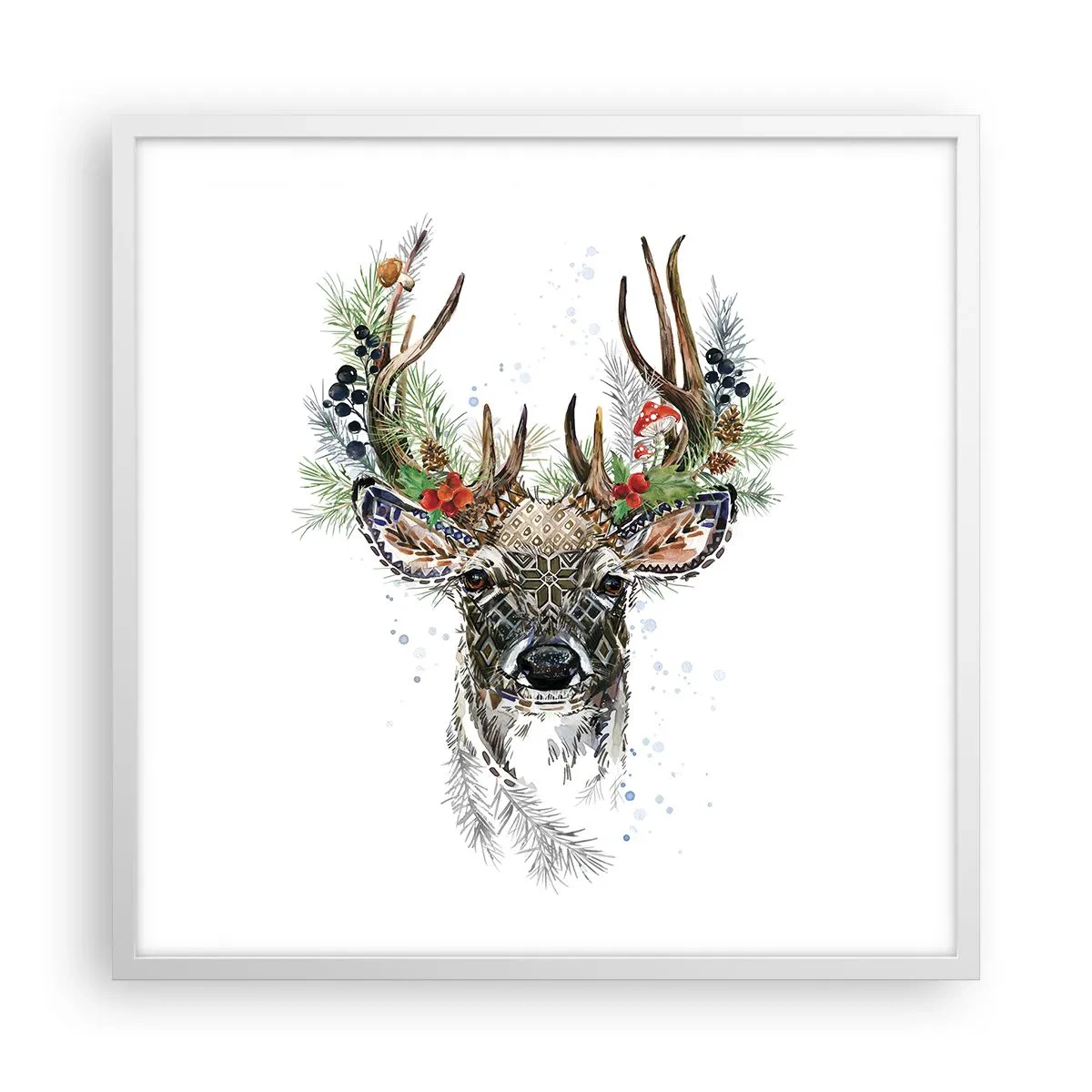 Póster en marco blanco - Con vestimenta festiva - 60x60 cm