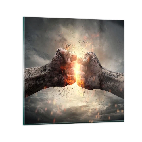 Cuadro sobre vidrio - Impresiones sobre Vidrio - La lucha comienza - 30x30 cm