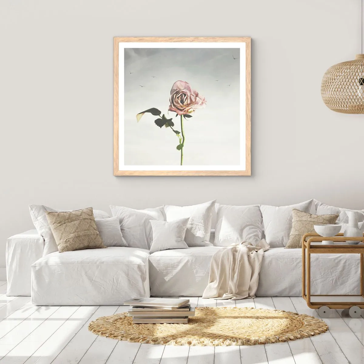 Póster en marco roble claro - Bienvenida a la primavera - 40x40 cm
