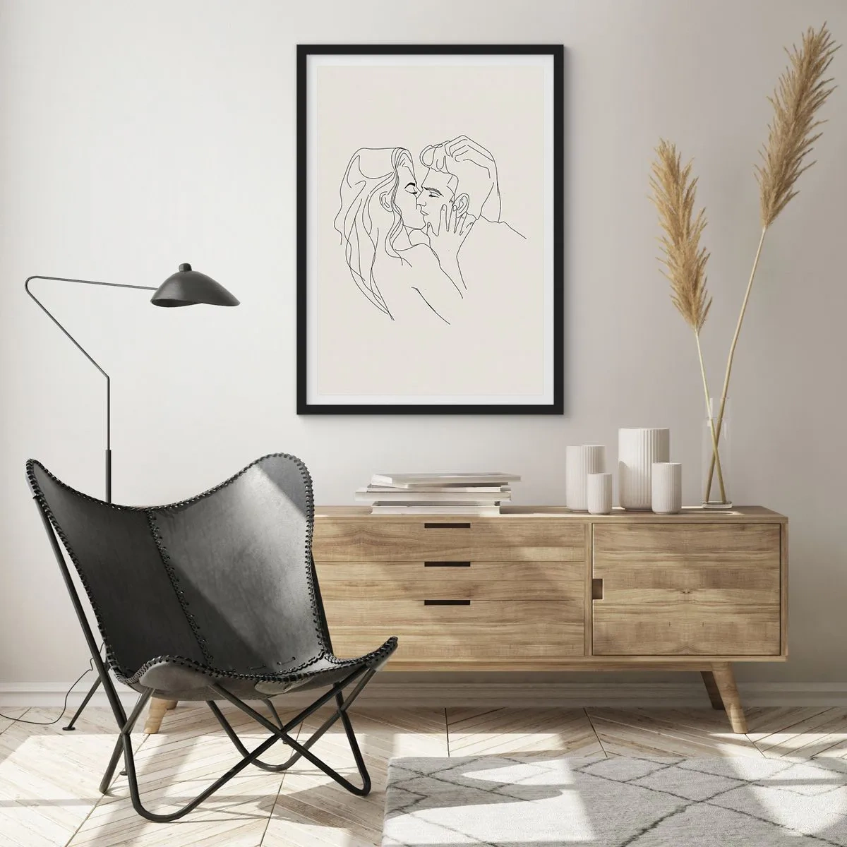 Póster en marco negro - Unión y sentimiento - 61x91 cm