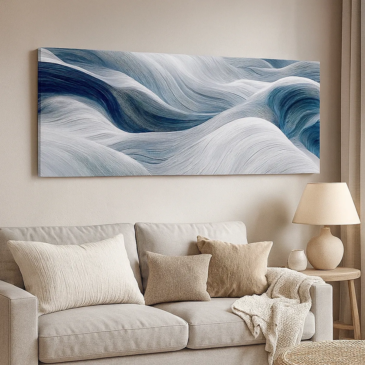 Cuadro sobre lienzo - Impresión de Imagen - Olas blancas y azules - 30x30 cm