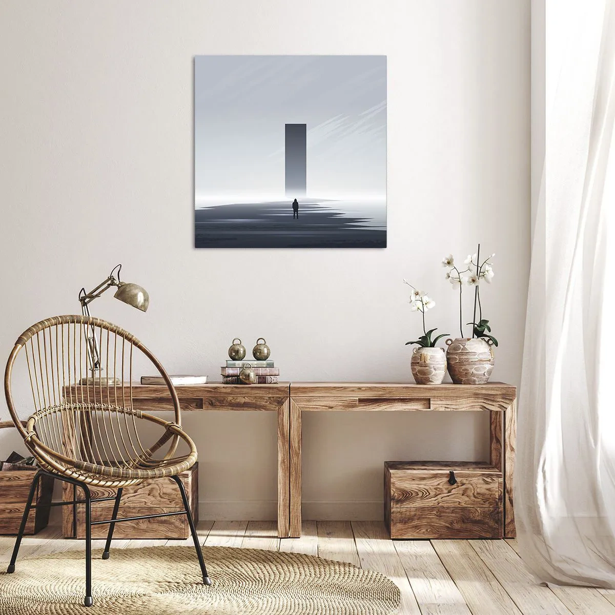 Cuadro sobre lienzo - Impresión de Imagen - ¿Oportunidad o amenaza? - 70x70 cm