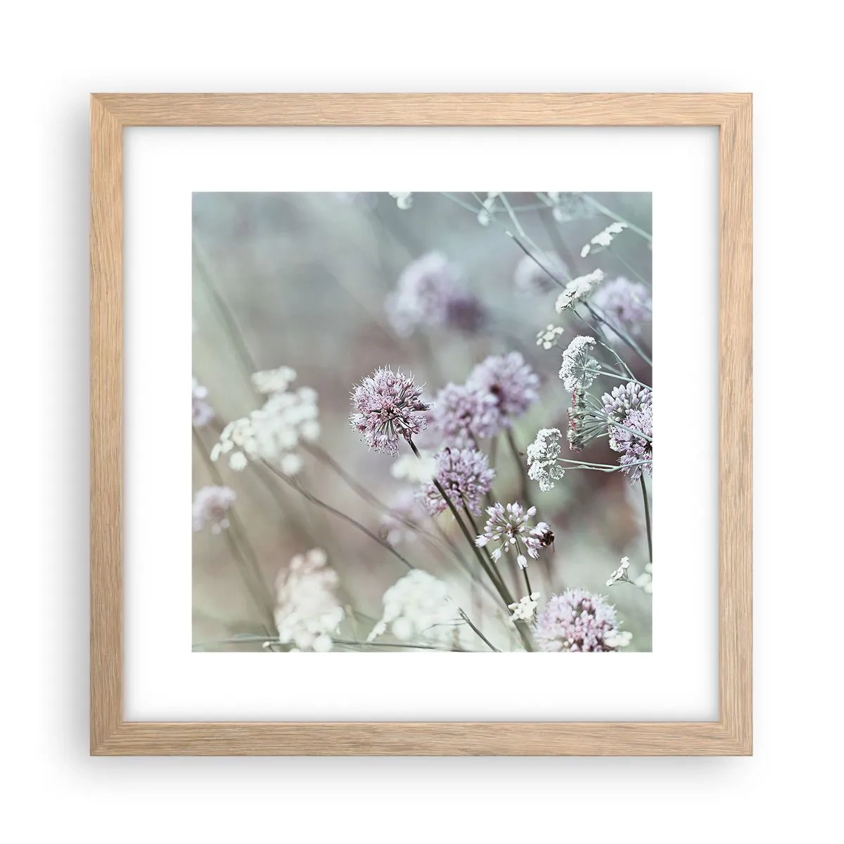 Póster en marco roble claro - Dulces filigranas de hierbas - 30x30 cm