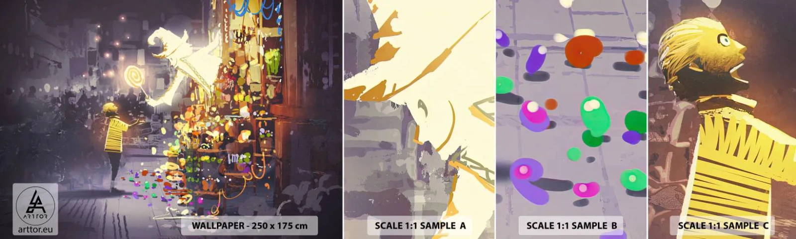 Muestra de fotomural autoadhesivo Deluxe Sticker - Los hechizos existen - Abstracción, Fantasía, Para niños - 100x30 cm