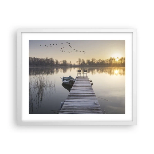 Póster en marco blanco - Volveré en un rato - 50x40 cm