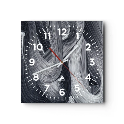 Reloj de pared - Reloj de vidrio - La fluidez de la realidad - 30x30 cm