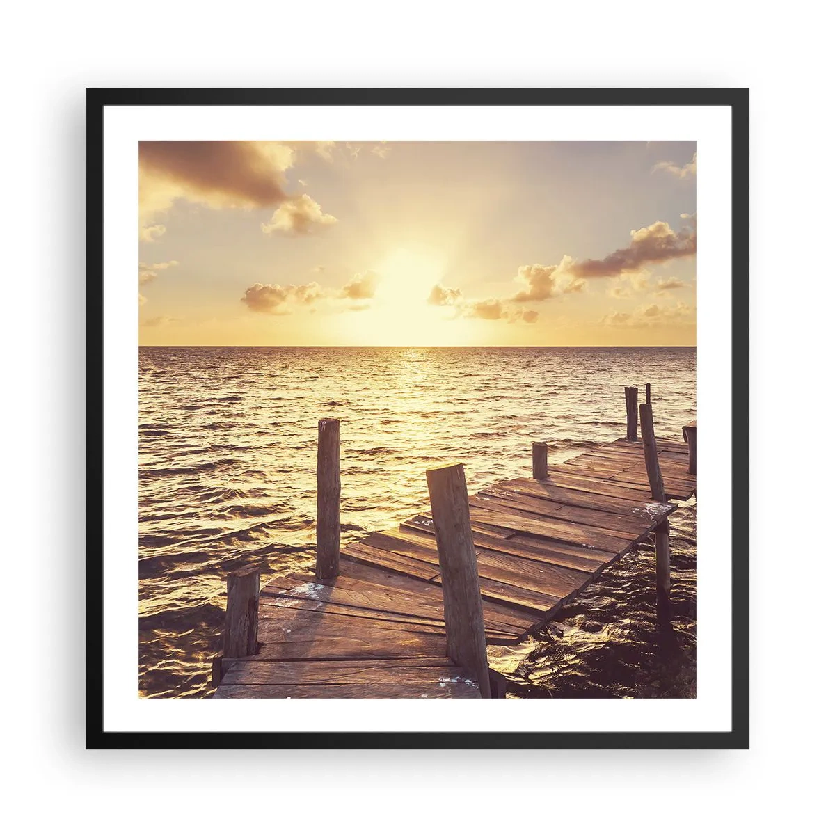 Póster en marco negro - Una tierra dorada de dulzura - 60x60 cm