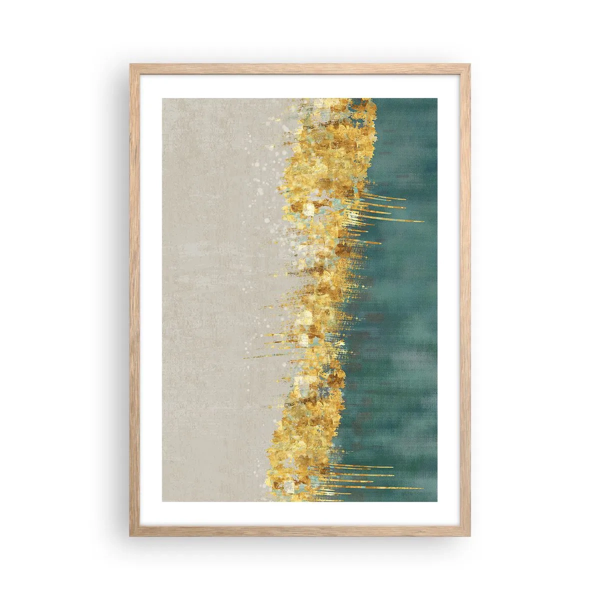 Póster en marco roble claro - La frontera dorada - 50x70 cm