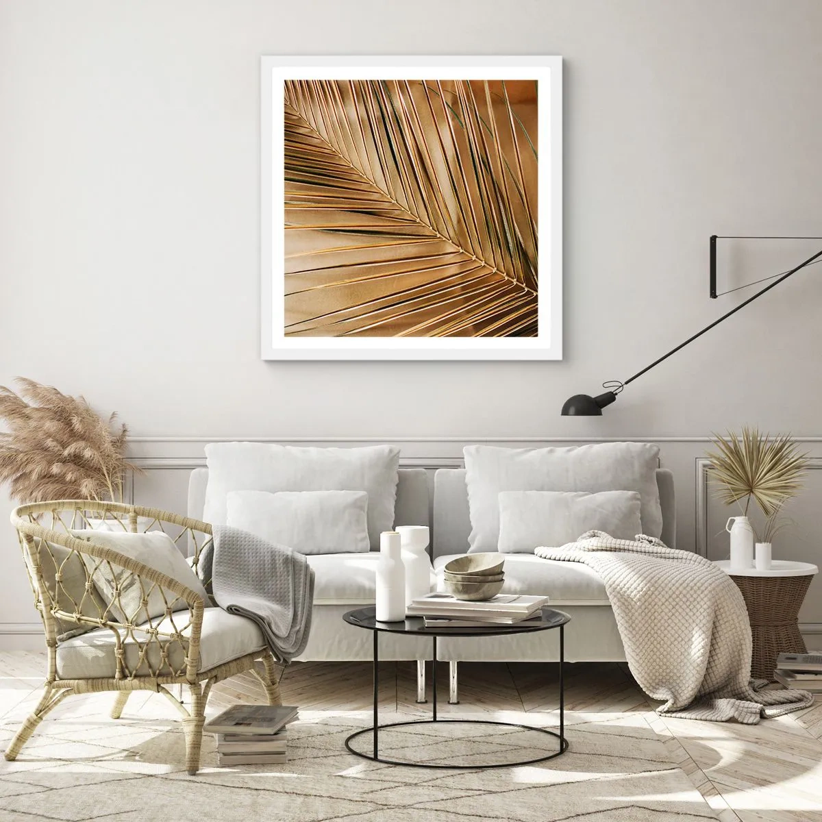 Póster en marco blanco - Una columnata natural - 40x40 cm