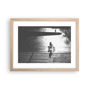 Póster en marco roble claro - Adelante, a través de la ciudad - 40x30 cm