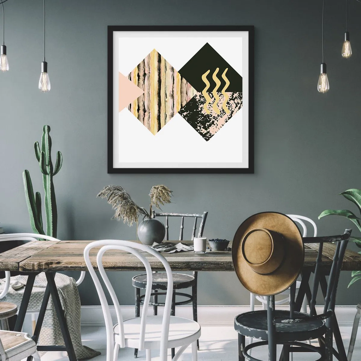 Póster en marco negro - No es tan sencillo - 50x50 cm