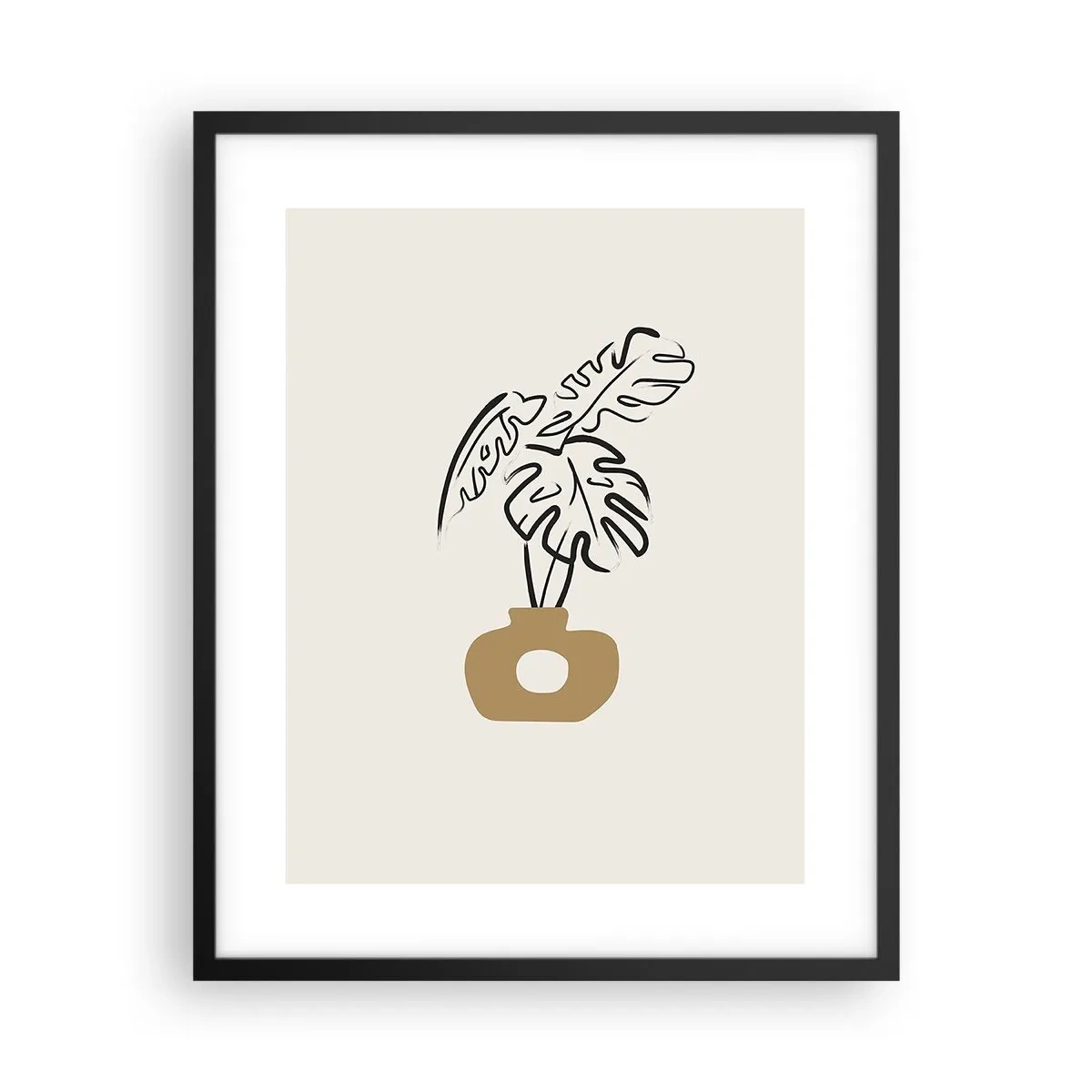 Póster en marco negro - Monstera - un adorno para el hogar - 40x50 cm