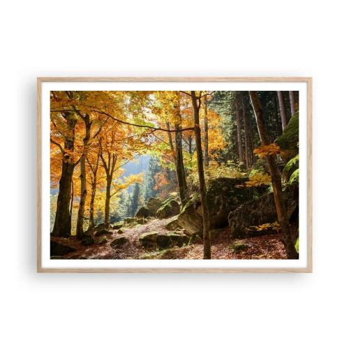 Póster en marco roble claro - Tiempo de descanso - 100x70 cm