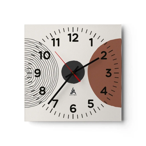 Reloj de pared - Reloj de vidrio - En el centro de la atención - 30x30 cm