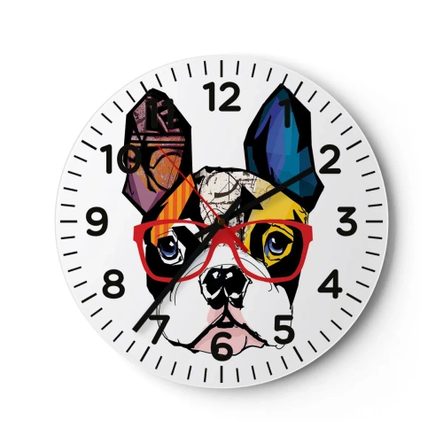 Reloj de pared - Reloj de vidrio - El intelectual - 40x40 cm