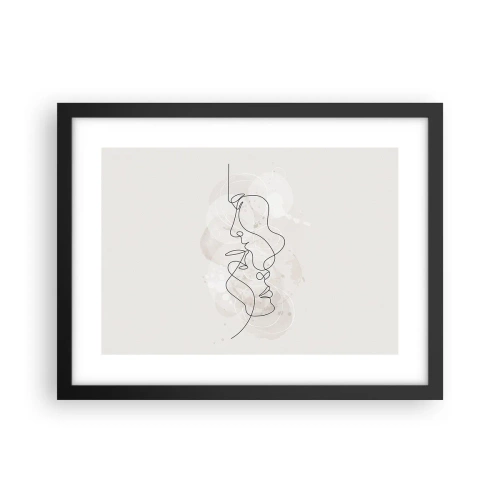 Póster en marco negro - En un abrazo - 40x30 cm