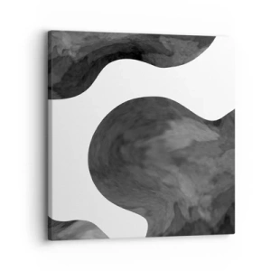 Cuadro sobre lienzo - Impresión de Imagen - El blanco fluye sobre el negro - 30x30 cm