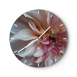 Reloj de pared - Reloj de vidrio - Frescura floreciente - 40x40 cm