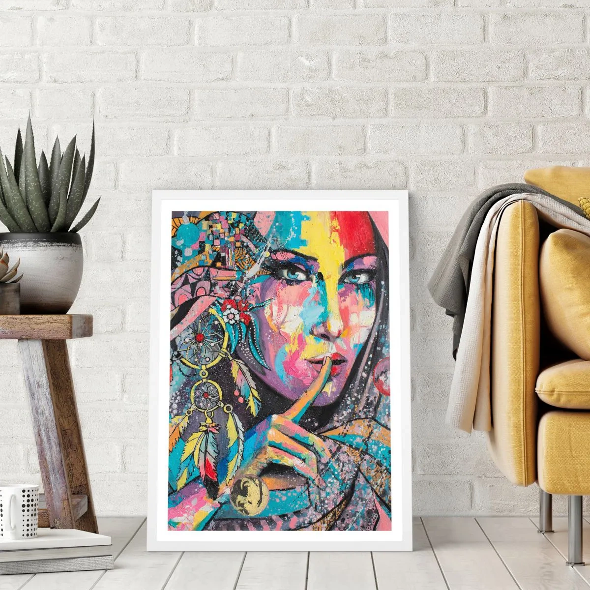 Póster en marco blanco - Silencio hasta que entiendas - 50x70 cm