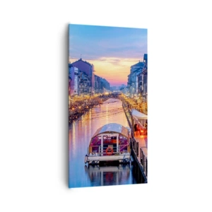 Cuadro sobre lienzo - Impresión de Imagen - Una noche de luz y diversión - 65x120 cm