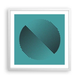 Póster en marco blanco - El círculo: una variación geométrica - 50x50 cm