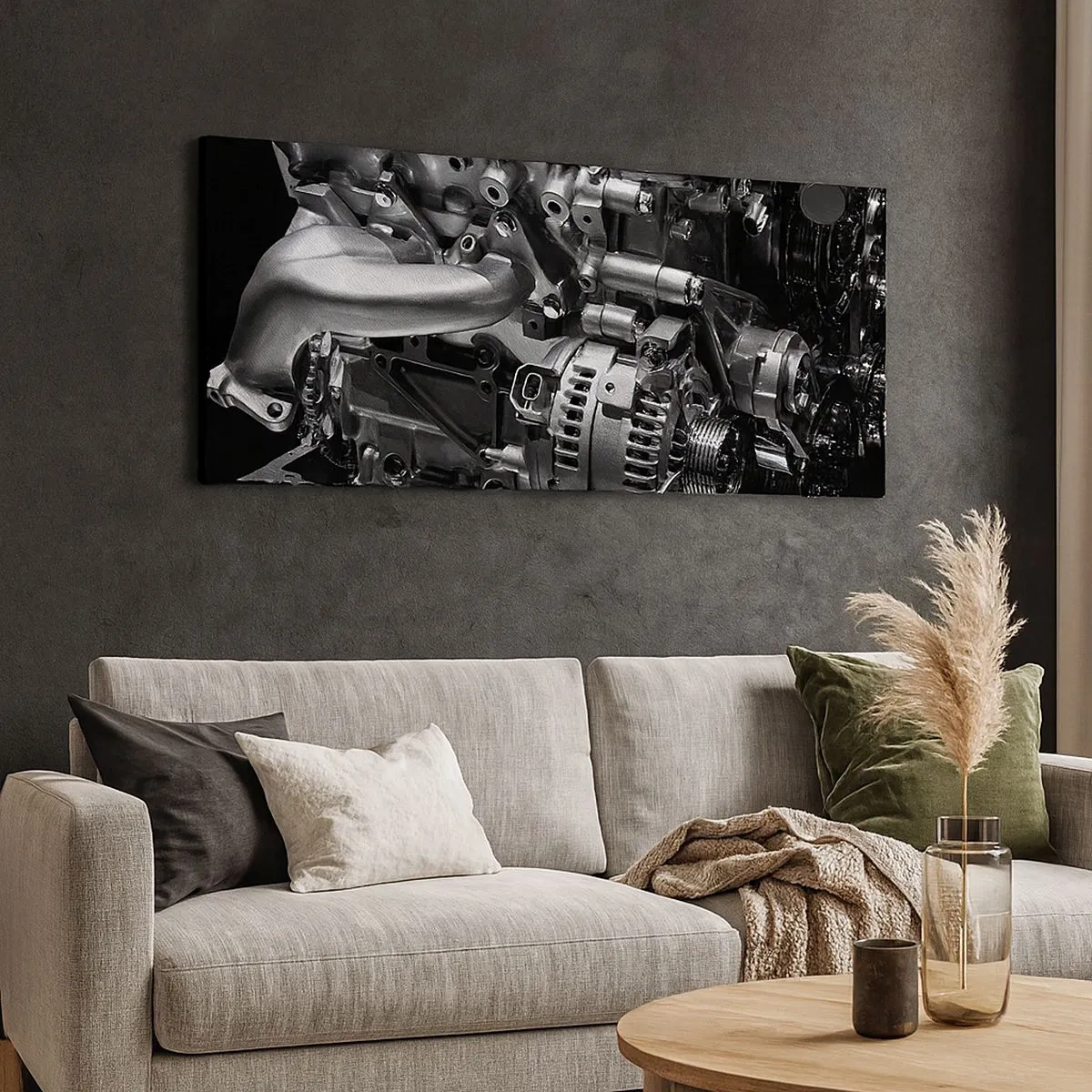 Cuadro sobre lienzo - Impresión de Imagen - Acero, hermoso, fuerte - 100x40 cm