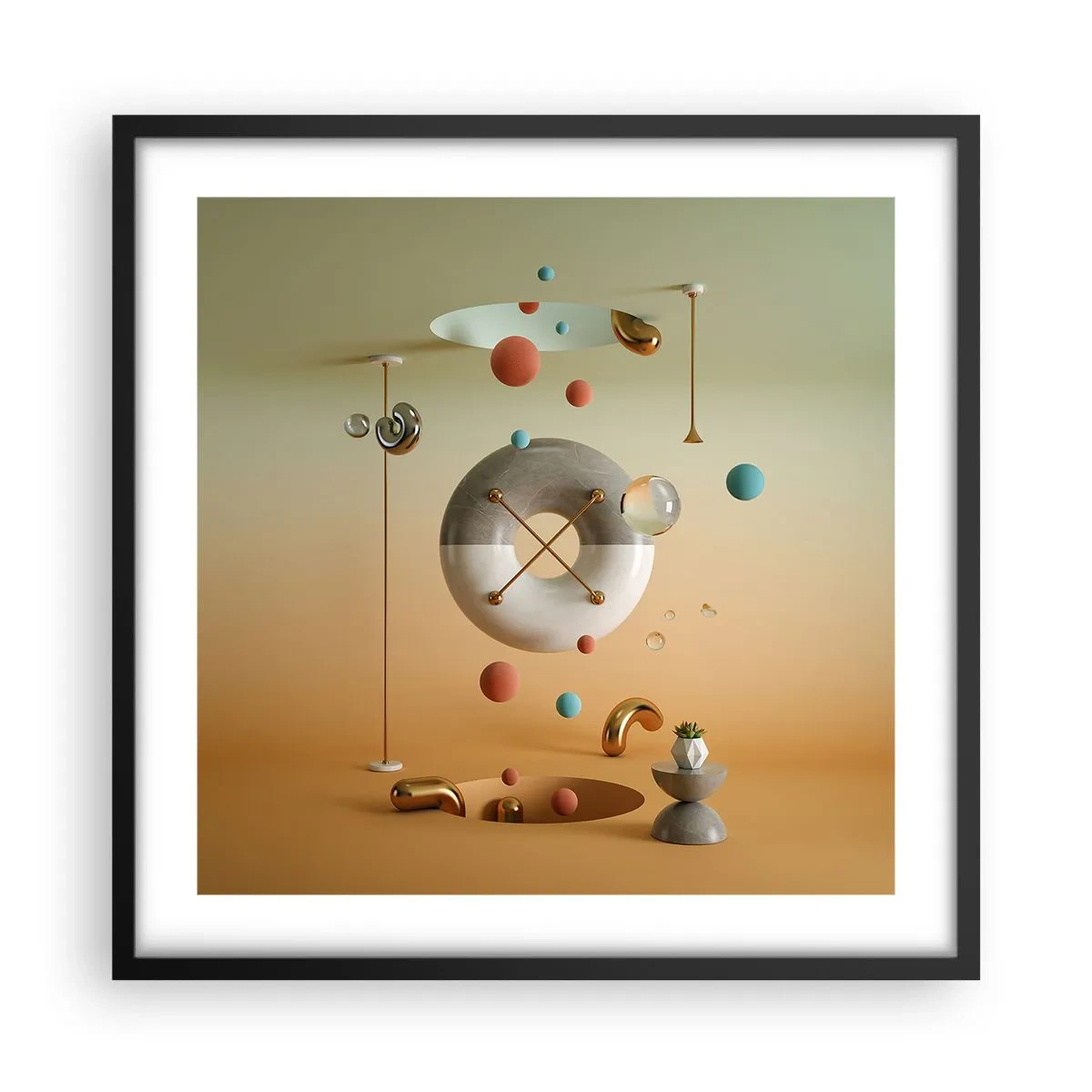 Póster en marco negro - Todo puede suceder - 50x50 cm