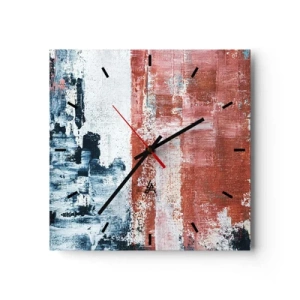 Reloj de pared - Reloj de vidrio - Mitad abstracción, mitad abstracción - 40x40 cm