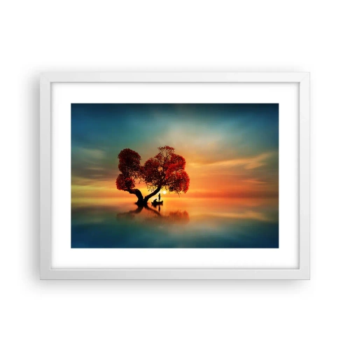 Póster en marco blanco - La lejanía y el silencio del mundo - 40x30 cm