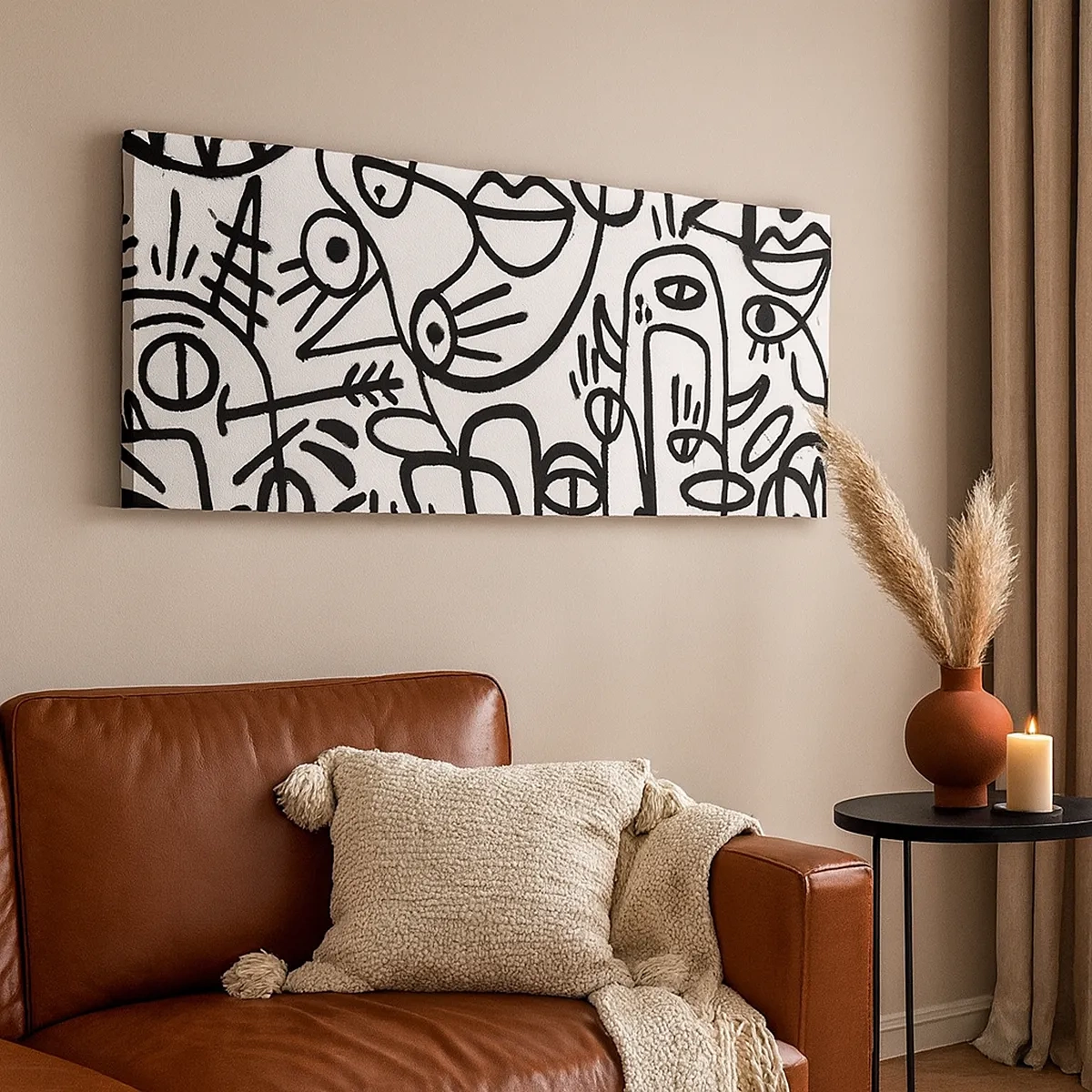 Cuadro sobre lienzo - Impresión de Imagen - Rostros y espejismos - 30x30 cm