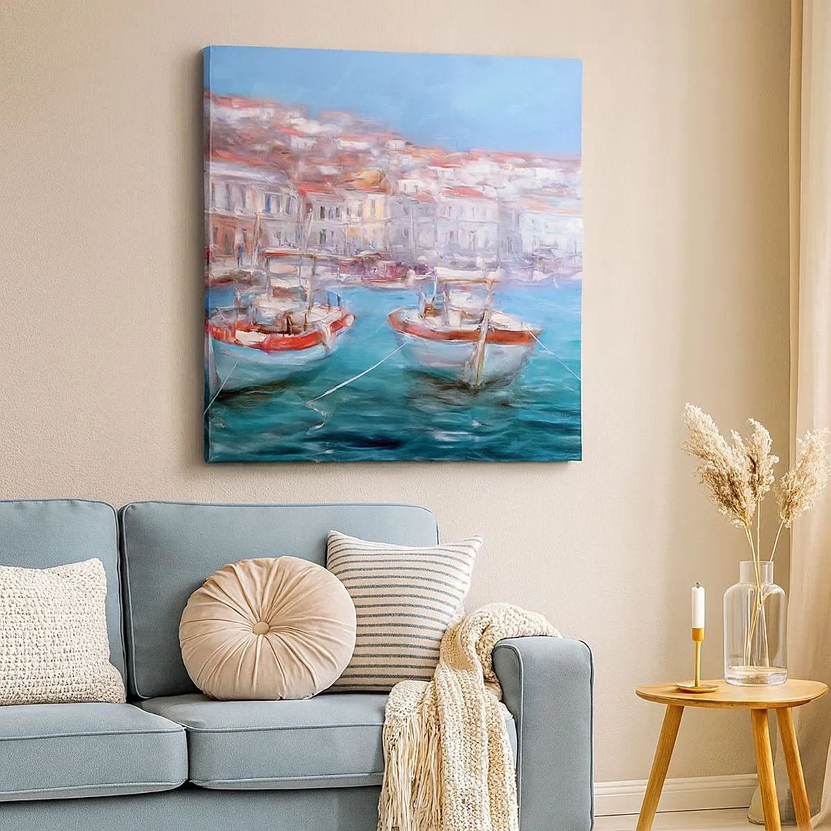 Cuadro sobre lienzo - Impresión de Imagen - Bahía italiana - 30x30 cm