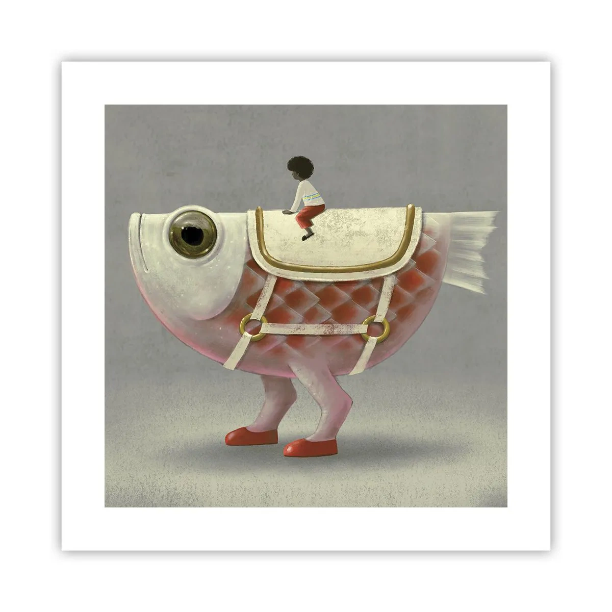 Póster - Jinete del pescado - 40x40 cm