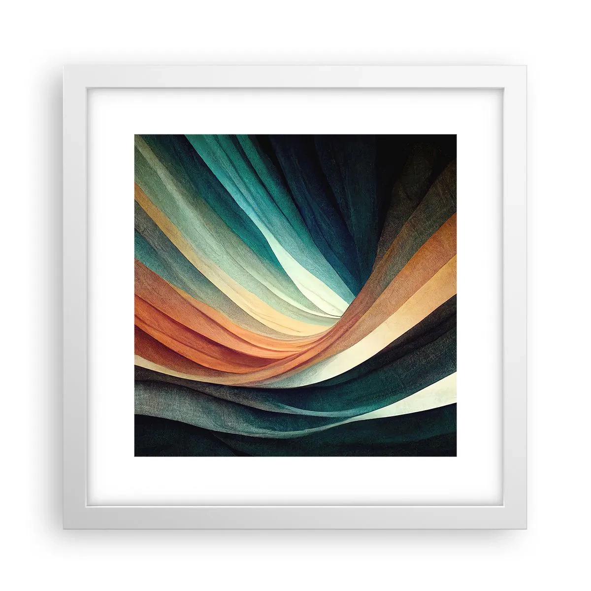 Póster en marco blanco - Tejido de colores - 30x30 cm