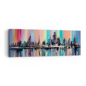 Cuadro sobre lienzo - Impresión de Imagen - Flota con la luz de la noche - 90x30 cm
