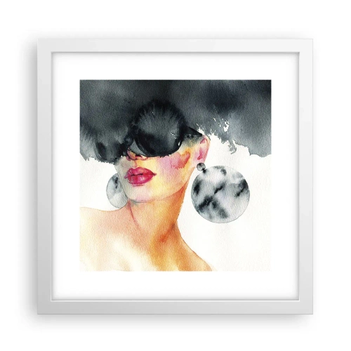 Póster en marco blanco - El secreto de la elegancia - 30x30 cm