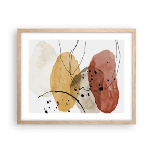 Póster en marco roble claro - Líneas y transparencias - 50x40 cm