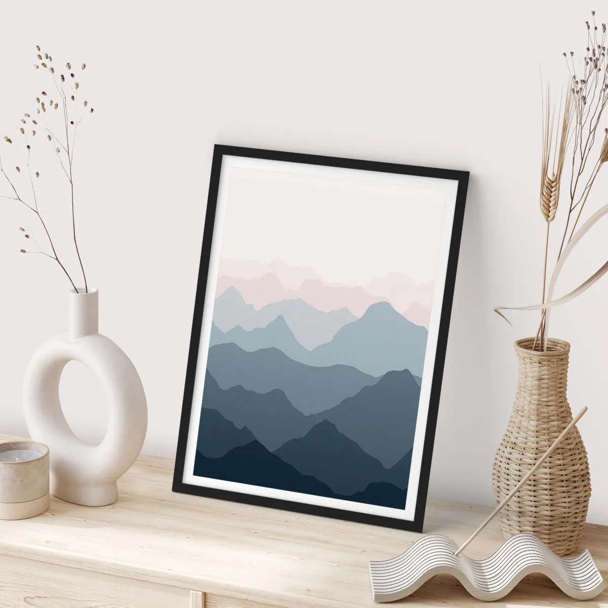 Póster en marco negro - Cordilleras a la vista - 40x50 cm