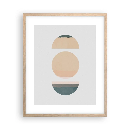 Póster en marco roble claro - Círculo tras círculo - 40x50 cm