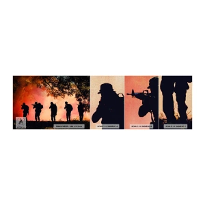 Muestra de fotomural Premium Canvas - ...Todo para uno. - Soldado, Arma, Rifle - 100x30 cm