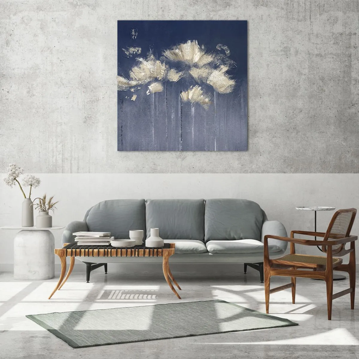 Cuadro sobre vidrio - Impresiones sobre Vidrio - Como pétalos al viento - 40x40 cm