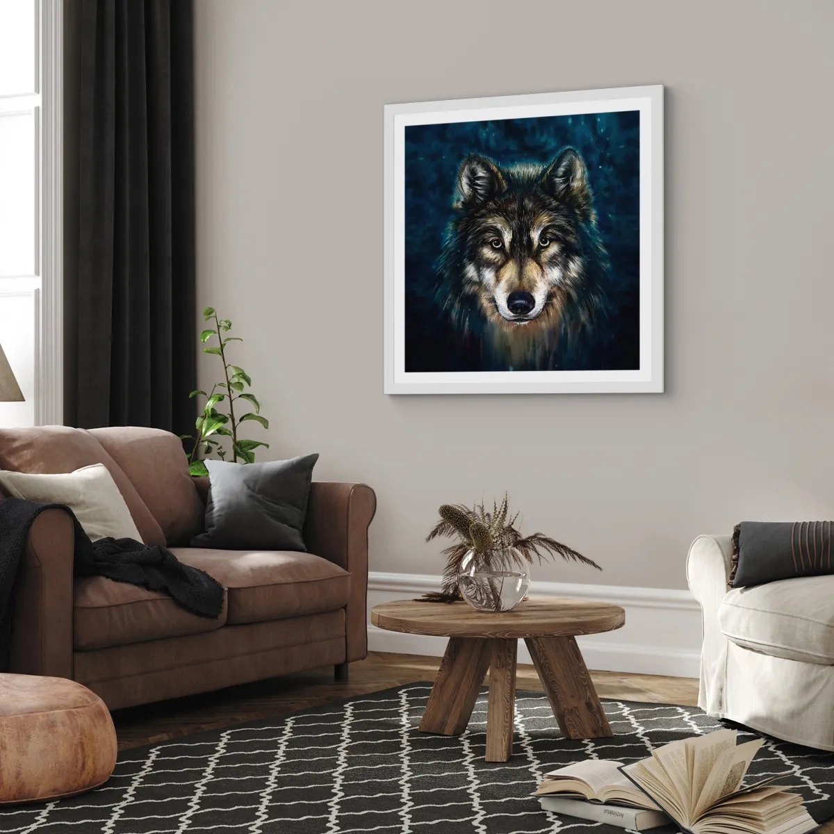 Póster en marco blanco - ¿Alfa? Y omega - 40x40 cm