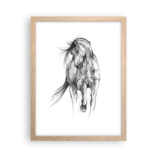 Póster en marco roble claro - En un elegante trote - 30x40 cm