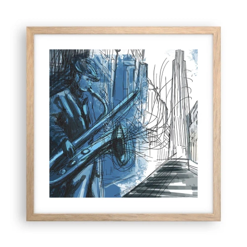 Póster en marco roble claro - Rapsodia urbana - 40x40 cm