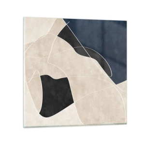 Cuadro sobre vidrio - Impresiones sobre Vidrio - Composición abstracta - contraste de colores - 40x40 cm