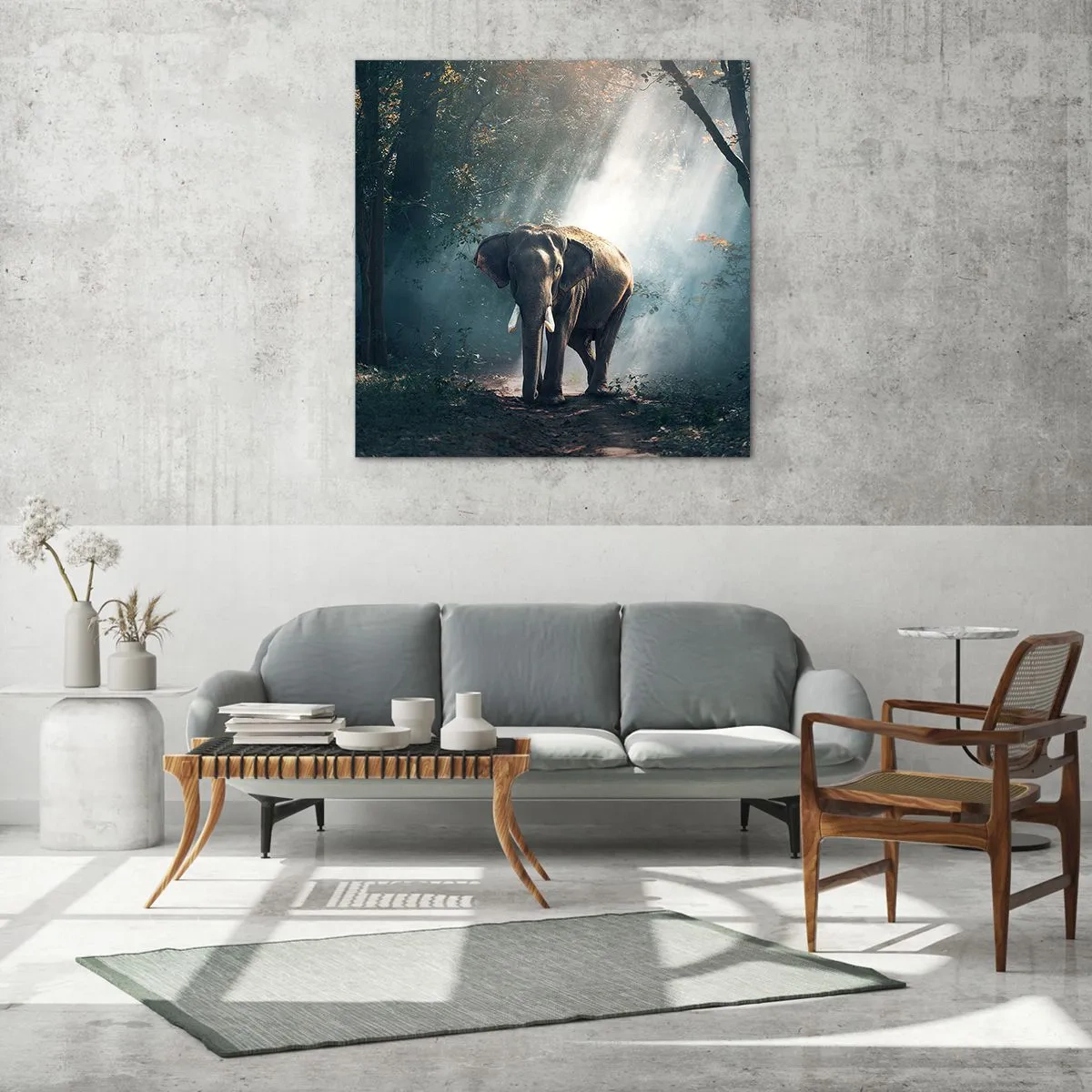 Cuadro sobre vidrio - Impresiones sobre Vidrio - Un paseo tranquilo - 70x70 cm