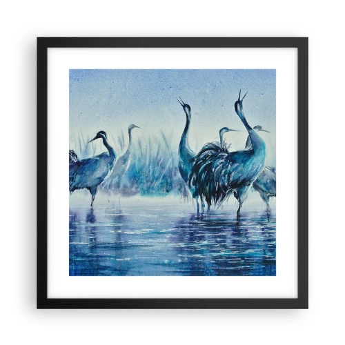 Póster en marco negro - Reunión matinal - 40x40 cm