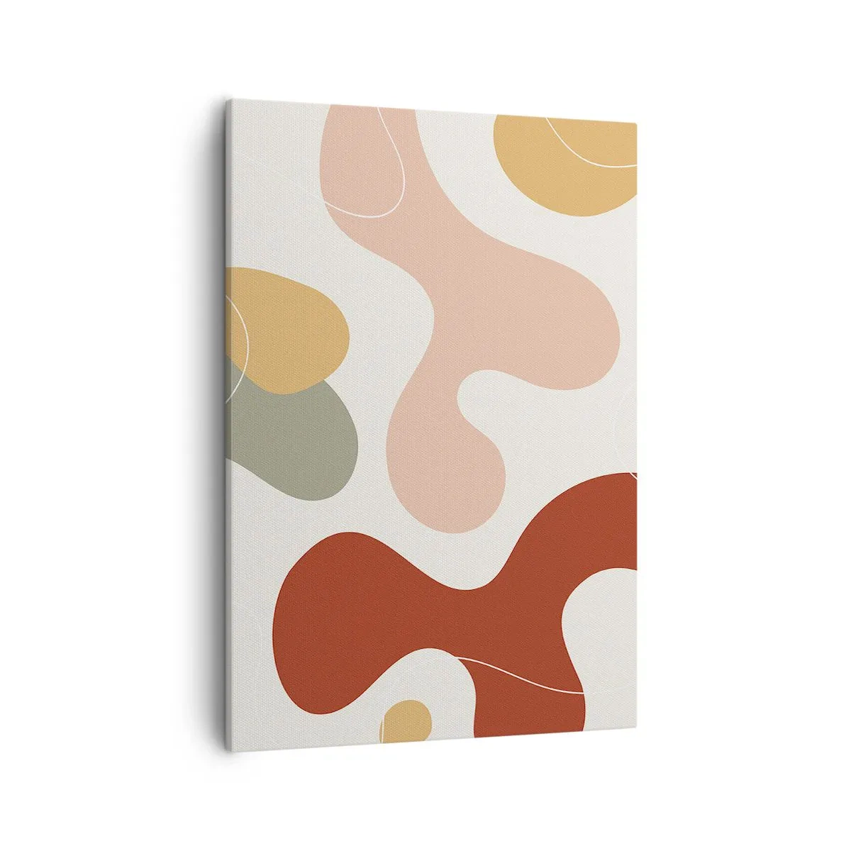 Cuadro sobre lienzo - Impresión de Imagen - Una composición abstracta en tonos pastel con formas dinámicas. - 50x70cm - La esencia de la pintura - Decoración de pared moderna para salón y dormitorio ARTTOR