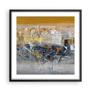 Póster en marco negro - Todo se pondrá en su sitio - 50x50 cm